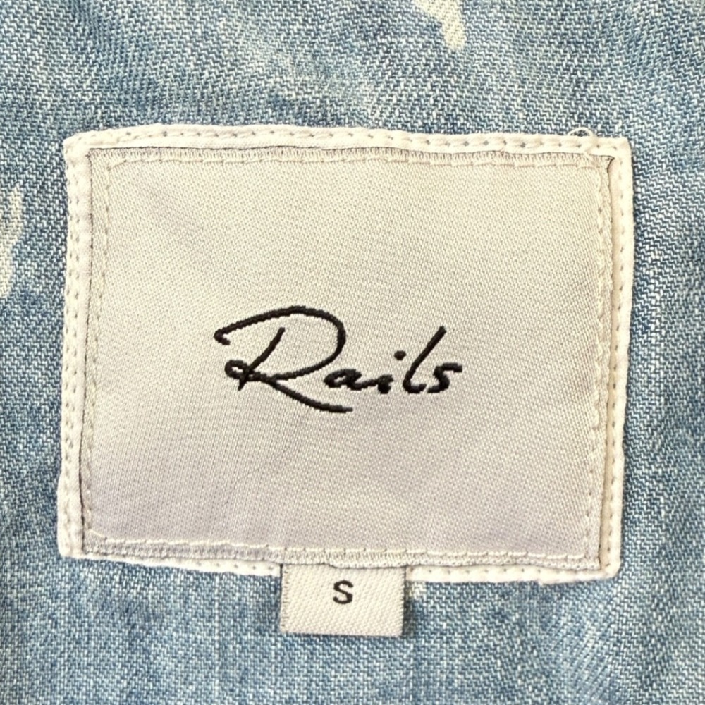 Rails Whitney Denim Cactus Shirt Sz S Blue Chambray Embroidered Western Boho - Picture 3 of 6